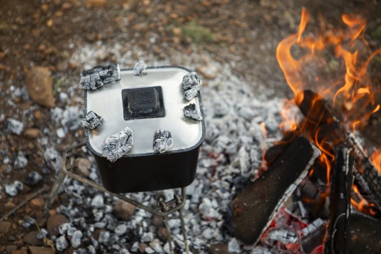Image of the Square Pot Set on a fire place